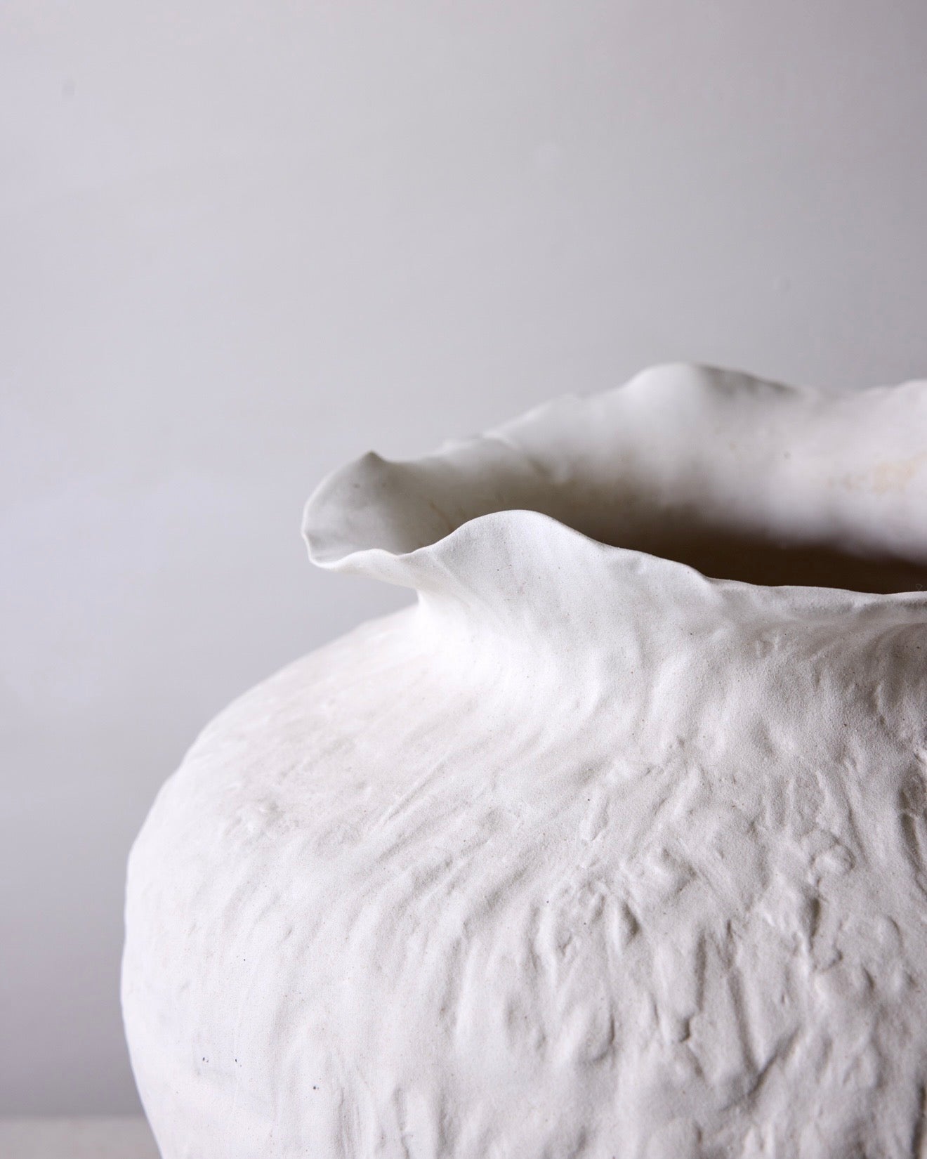 Sasha Textured Ceramic Vase - Ivory Cream 14.8" Home Decor - Belaré Home