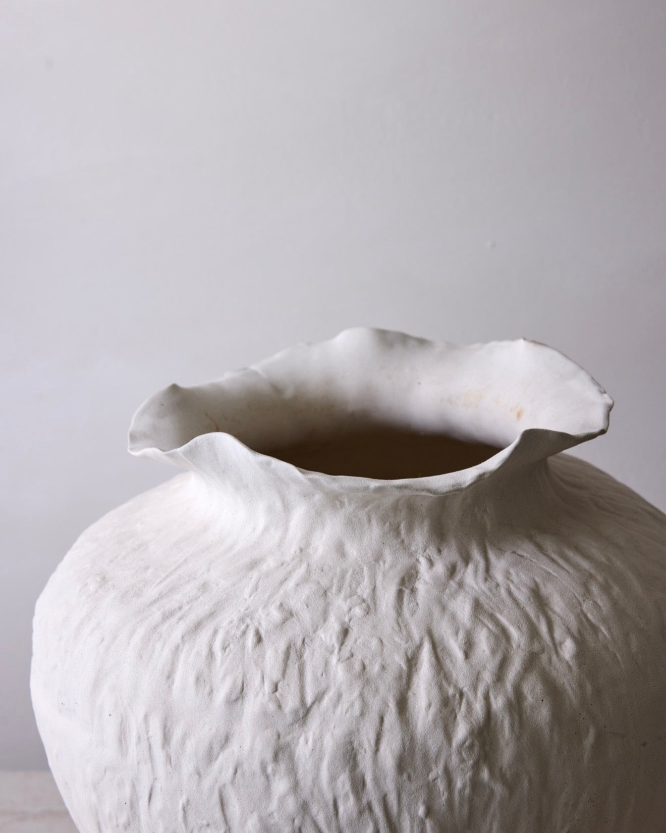 Sasha Textured Ceramic Vase - Ivory Cream 14.8" Home Decor - Belaré Home