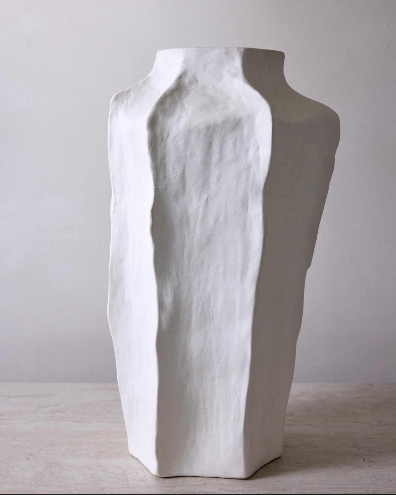 Selena White Ceramic Vase 20" Tall - Modern Minimalist Home Decor - Belaré Home