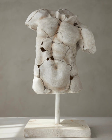 Romano Torso Sculpture - Stone - Belaré Home