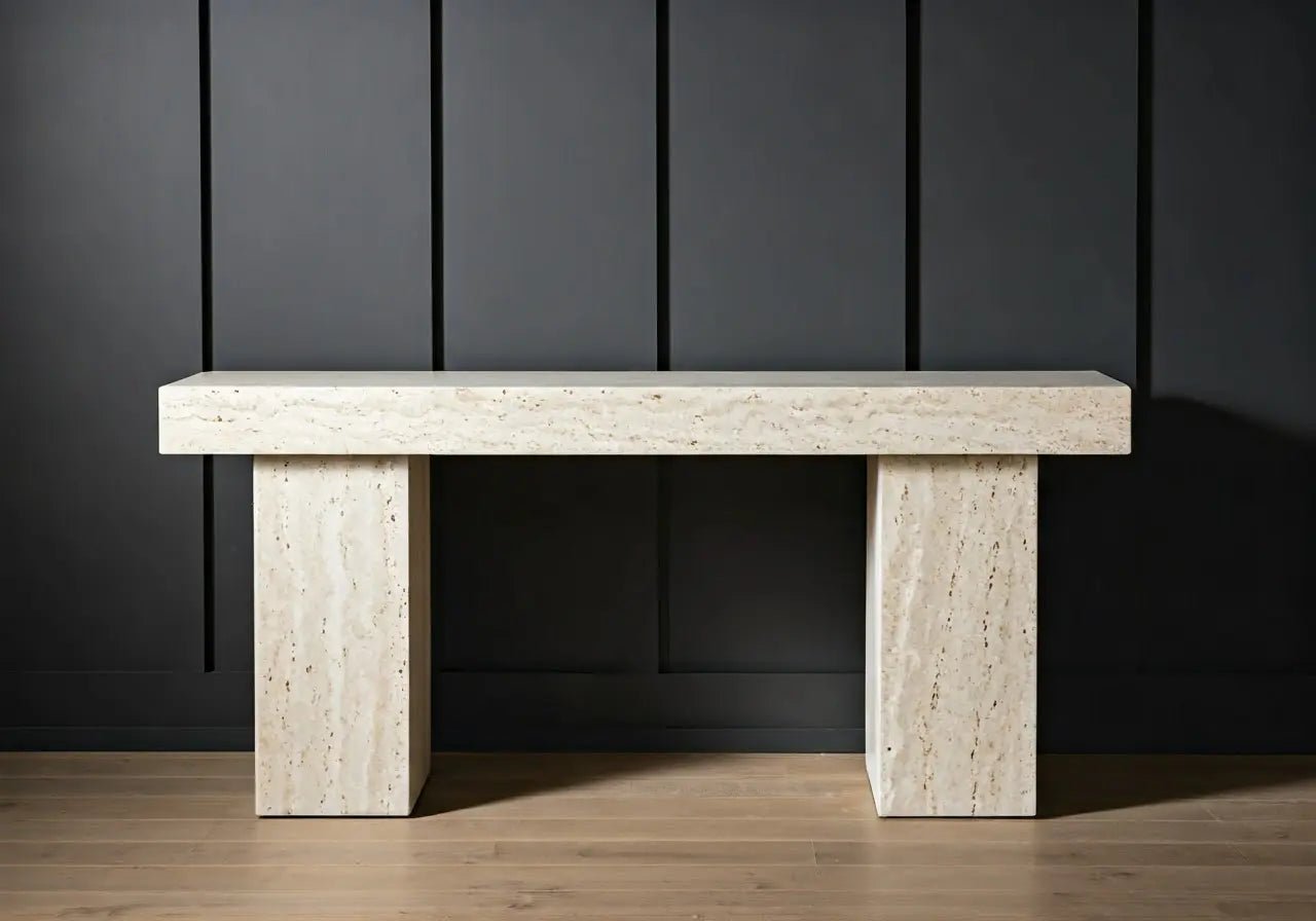 15 Travertine Console Table Designs That Scream Elegance - Belaré Home