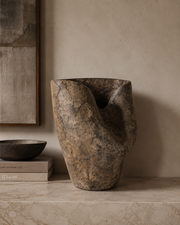 Canela Vase - Brown Terracota Decorative Vessel 14in