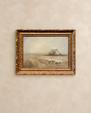 Vintage Farmland Brass Inspired Gold Framed Art