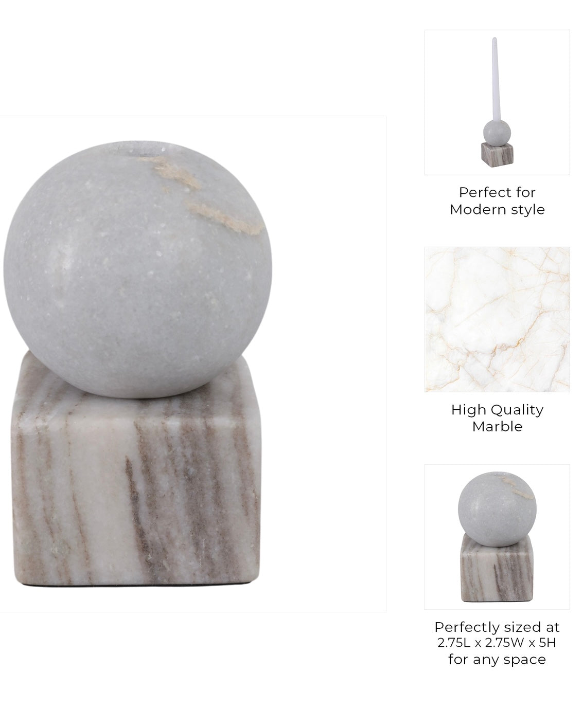 Polished Marble Candle Holder