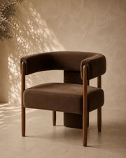 Pierre Dark Brown Velvet Chair - Belaré Home