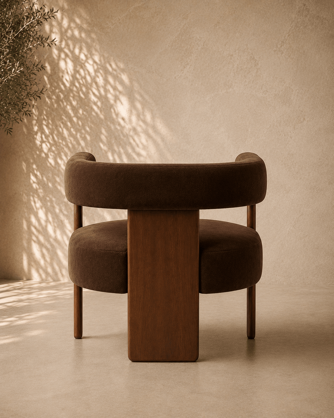 Pierre Dark Brown Velvet Chair - Belaré Home