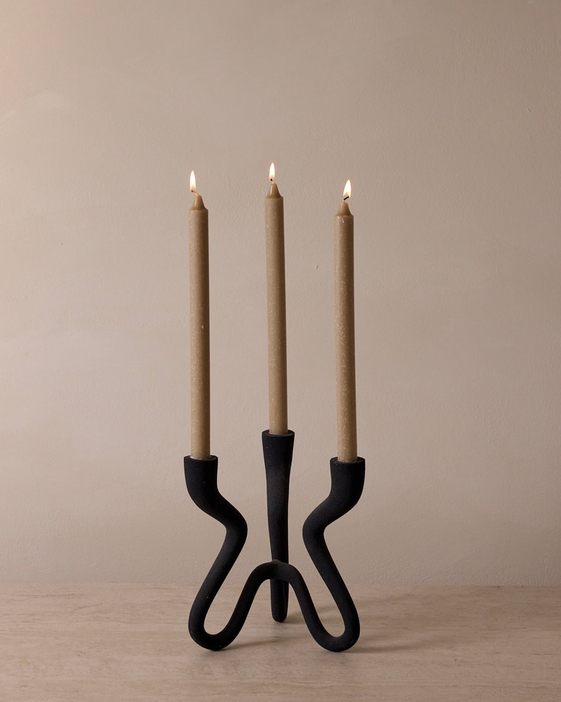Ebony Elevated Candelabra - Belaré Home