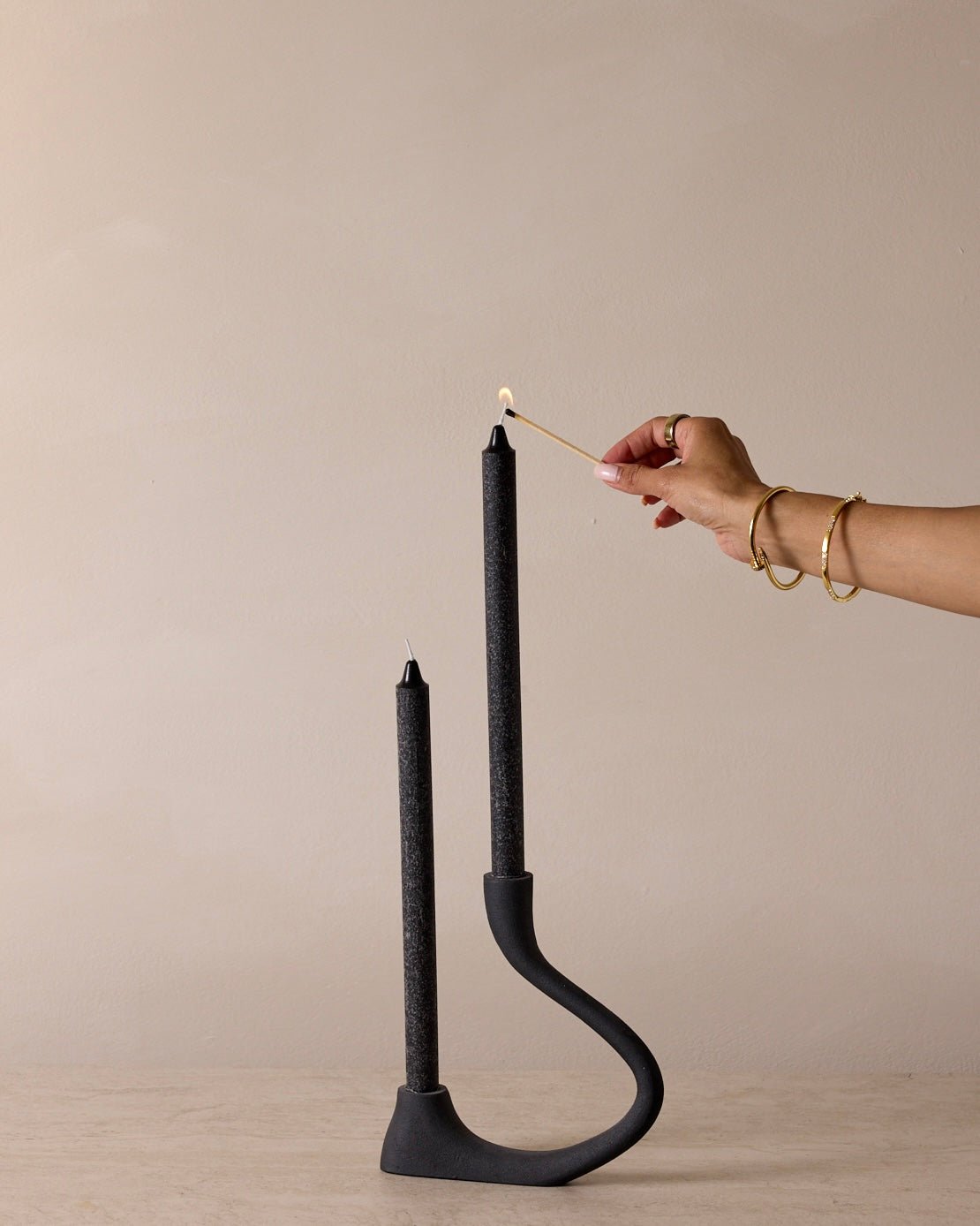 Ebony Muted Candelabra - Belaré Home