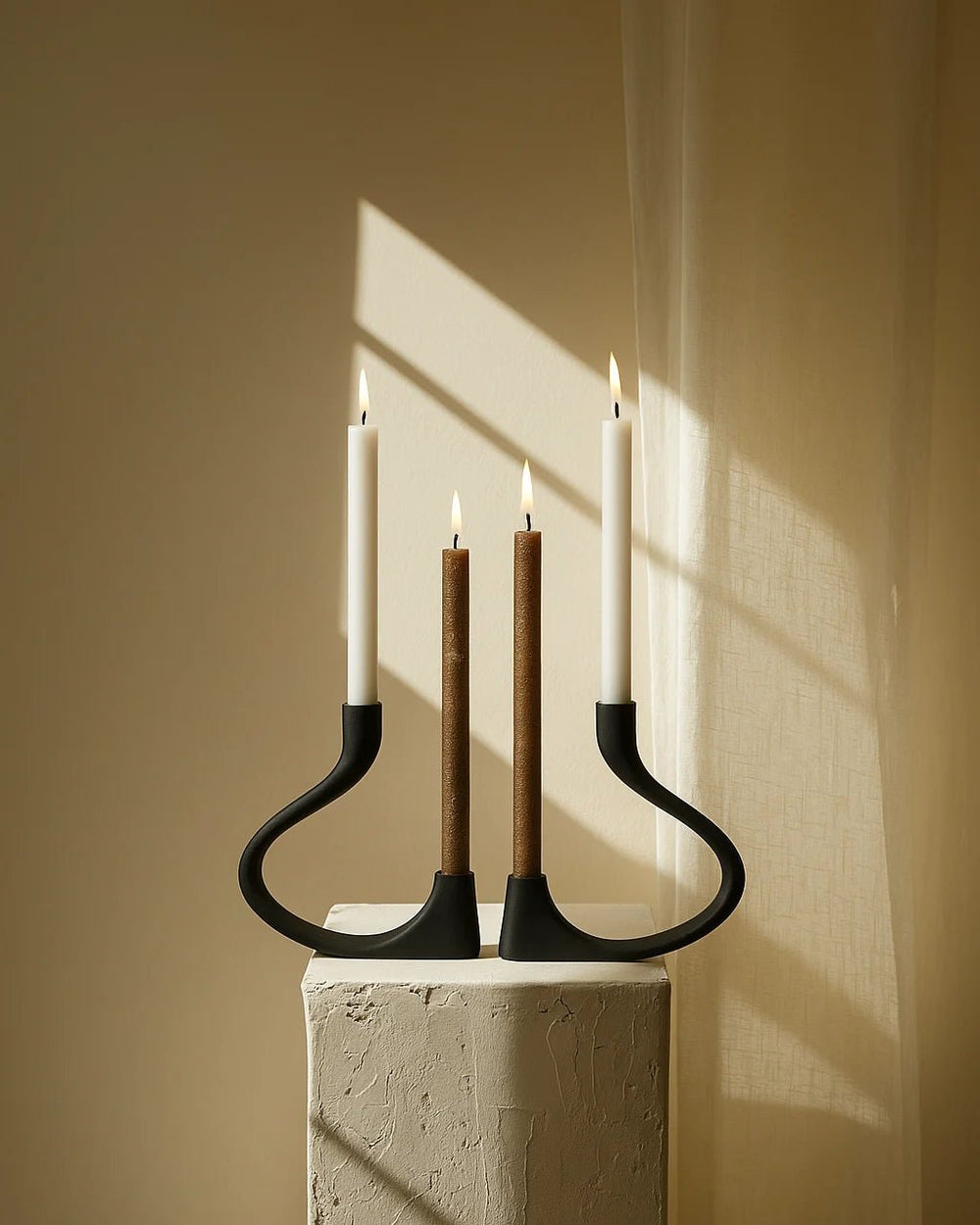 Ebony Muted Candelabra - Belaré Home