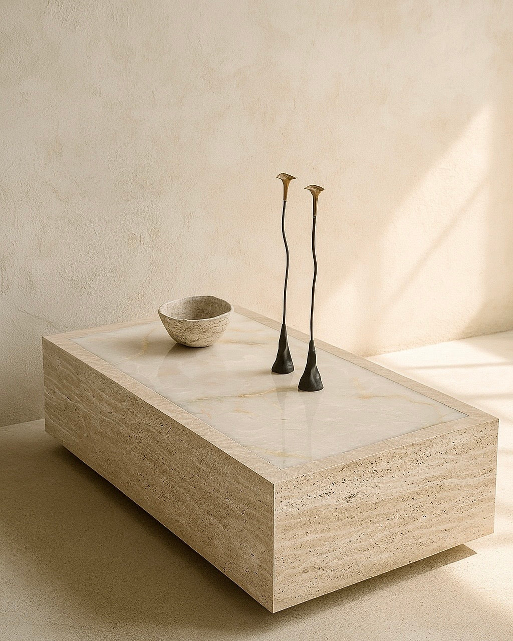 Palermo Travertine & Onyx Coffee Table - Belaré Home