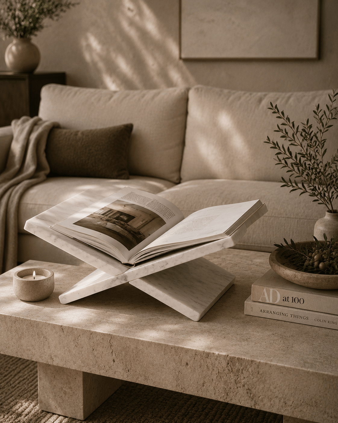 Organic Marble Book Stand - Belaré Home