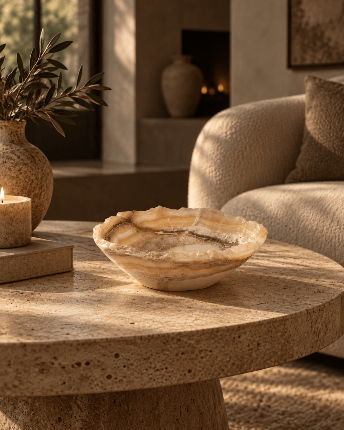Amber Onyx Bowl 8" - Belaré Home