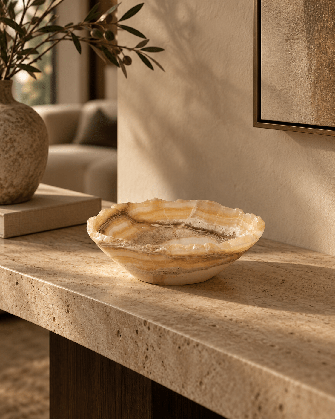 Amber Onyx Bowl 8" - Belaré Home