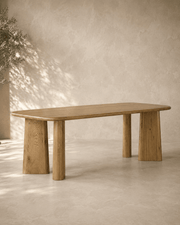 Solero Solid White Oak 84" Dining Table - Belaré Home
