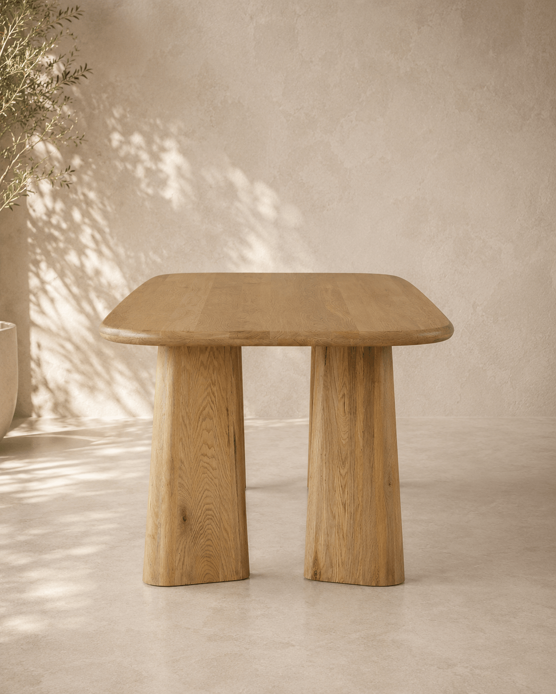 Solero Solid White Oak 84" Dining Table - Belaré Home