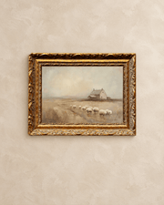 Vintage Farmland Brass Inspired Gold Framed Art - Belaré Home