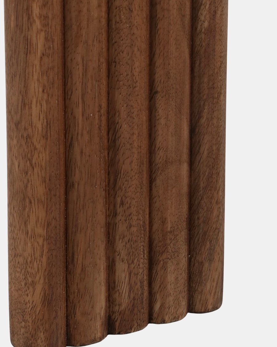Arielle Travertine and Wood Accent Table - Belaré Home