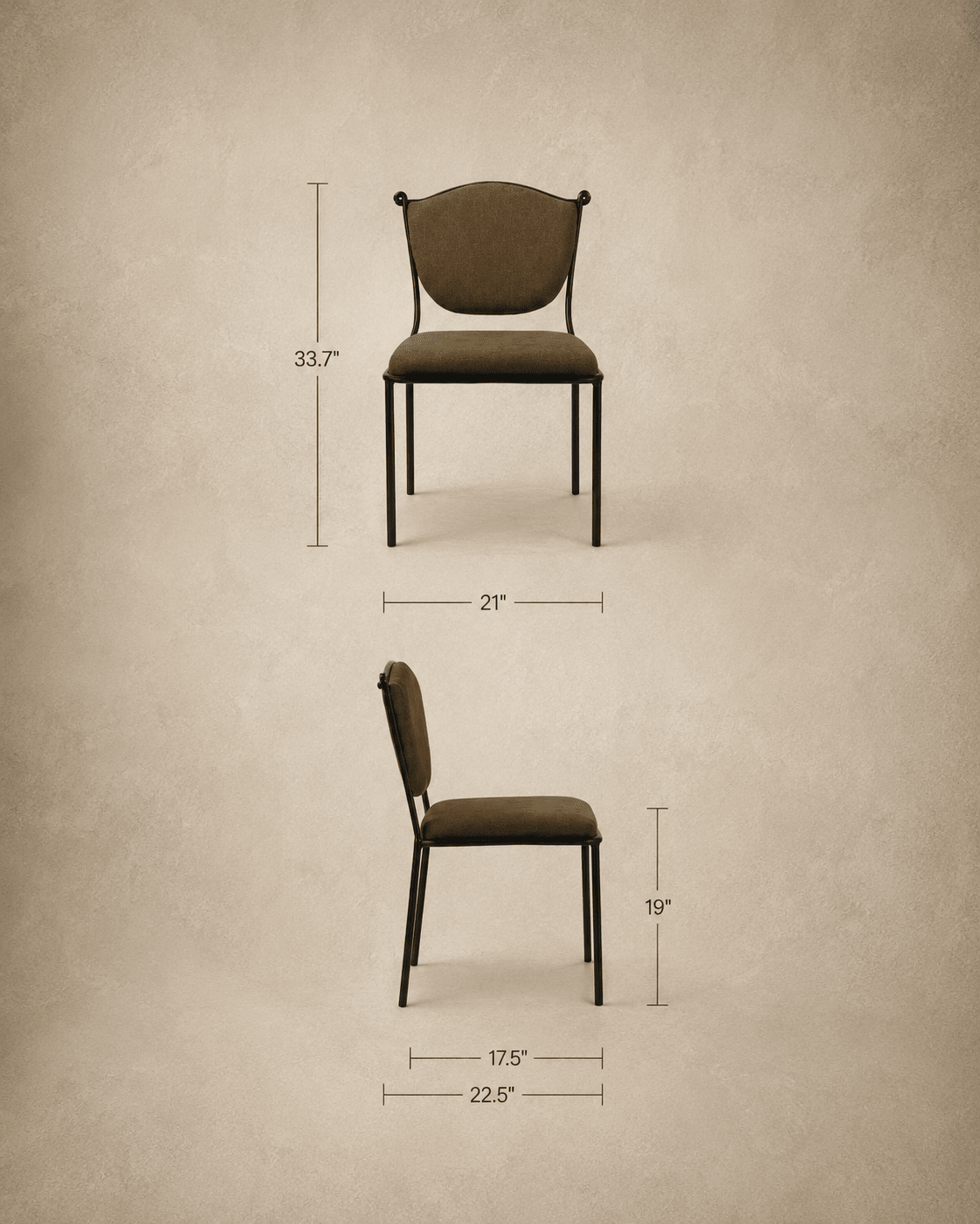 Cara Hammered Dining Chair - Belaré Home