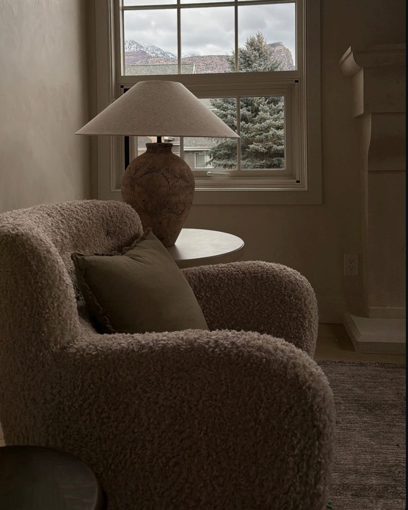 Elena Plush Teddy Accent Chair - Light Brown Cream Lounge - Belaré Home