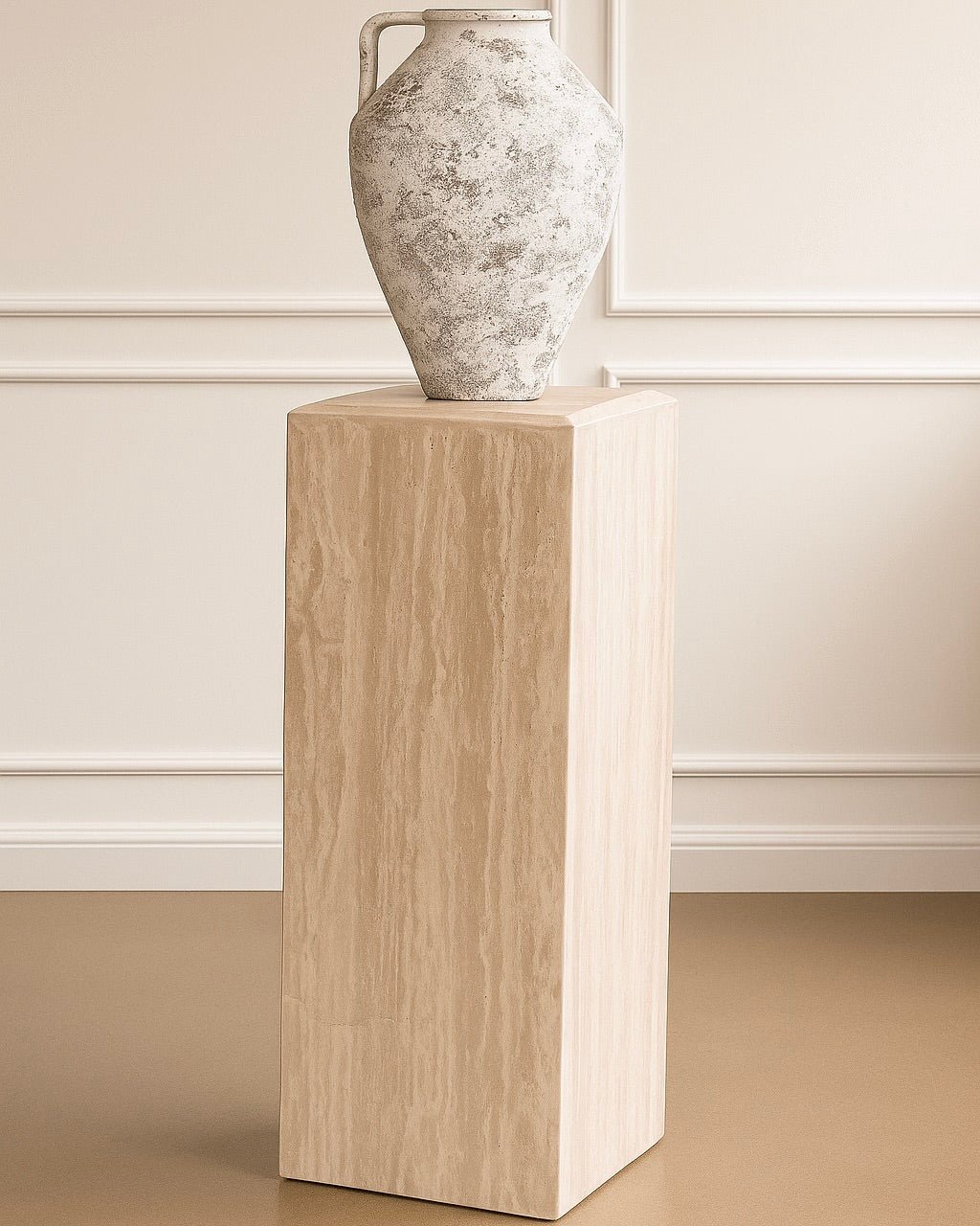 Honed Travertine Column Medium - Belaré Home