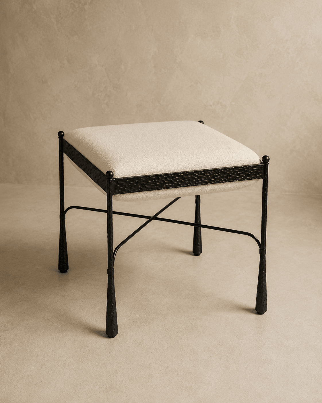 Priscilla Cream Stool - Belaré Home