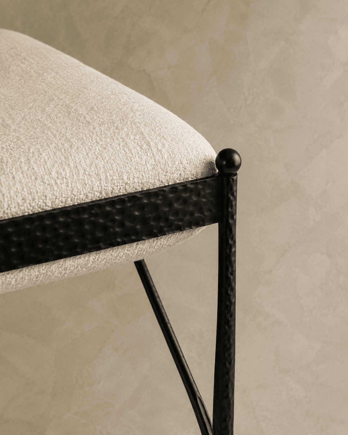 Priscilla Cream Stool - Belaré Home