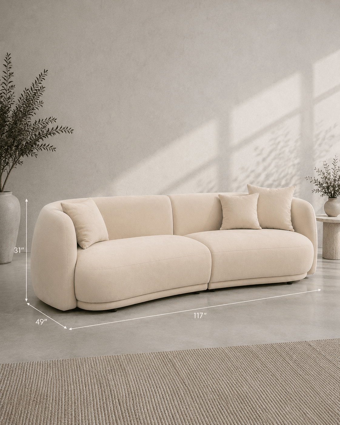 Tessa Curved Sofa - Belaré Home