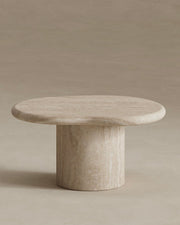 Tuscani Italian Travertine Side Table - Natural Stone Round 24" - Belaré Home