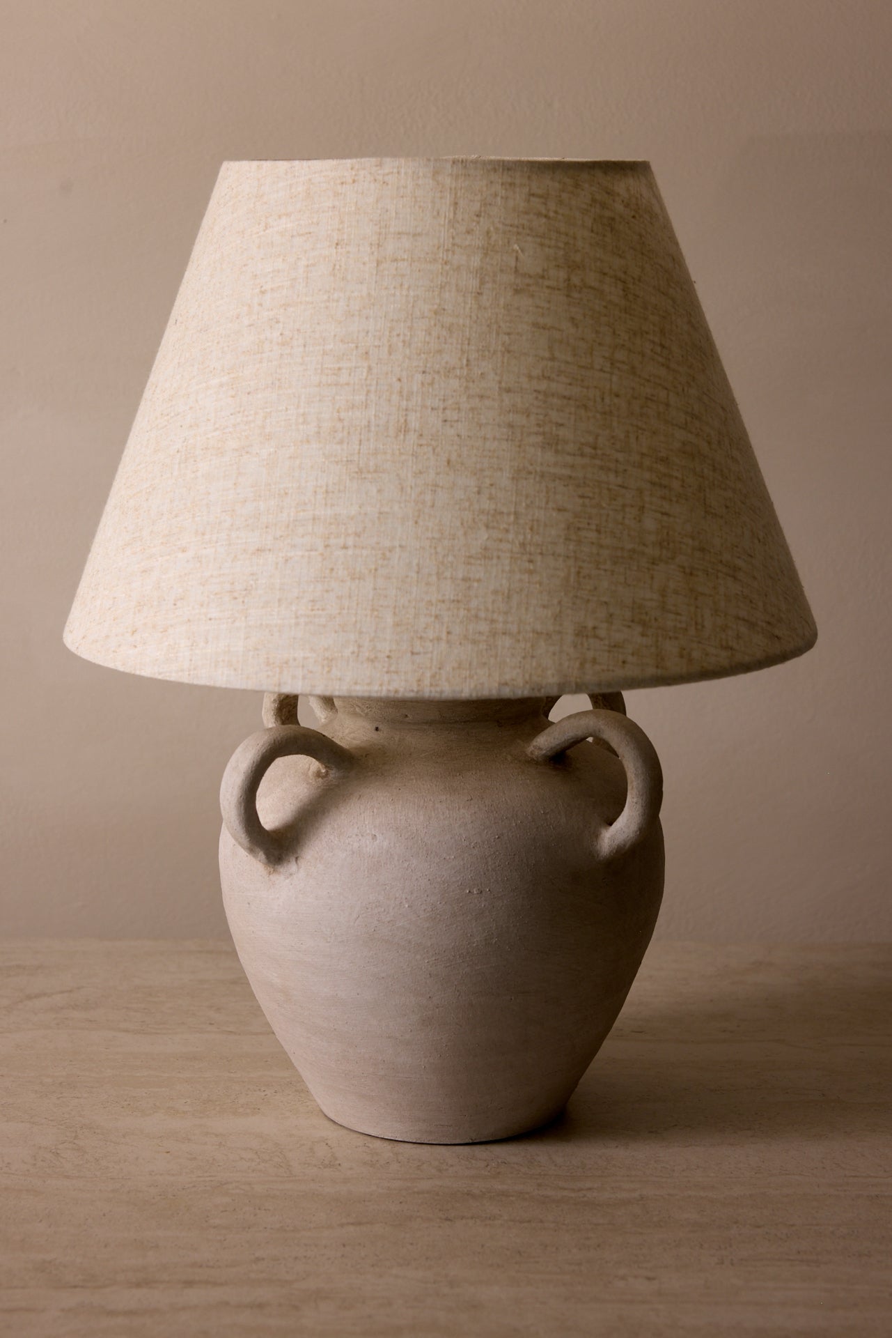 Ava Table Lamp - Cream Vase Design 17.7" Modern Lighting - Belaré Home