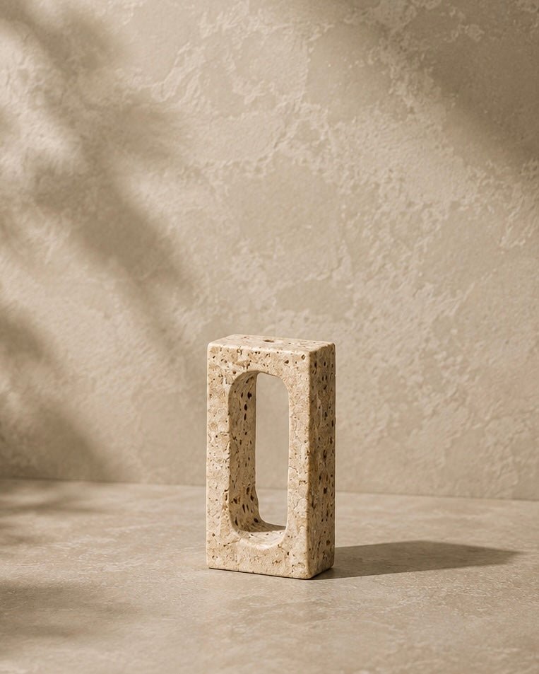 Travertine Napkin Rings - Set of 4 - Belaré Home
