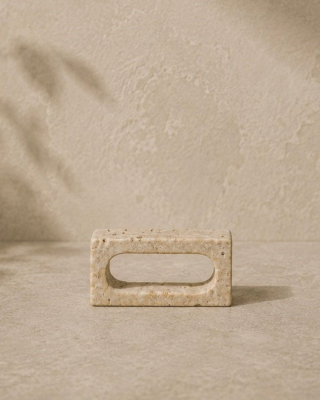 Travertine Napkin Rings - Set of 4 - Belaré Home