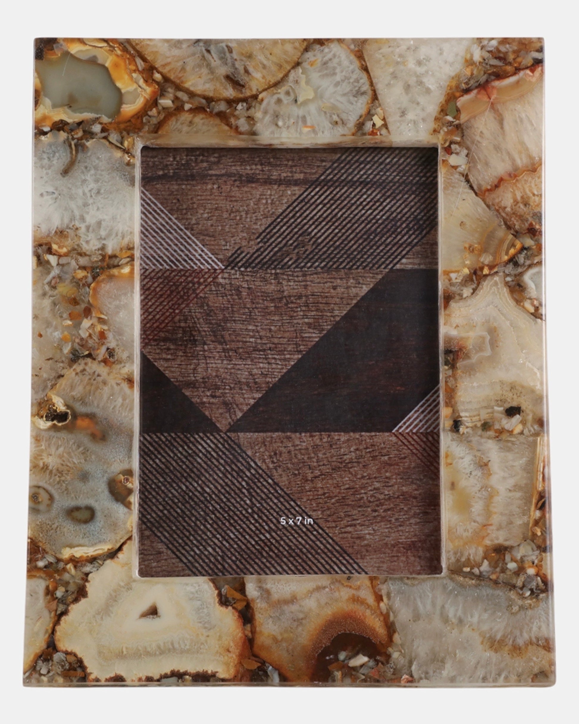 Belaré Luxurious Agate Photo Frame 5x7" - Tan Natural Stone - Belaré Home
