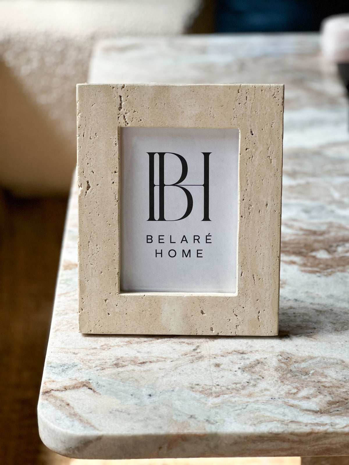 Travertine Photo Frame 5x7 - Natural Stone | Belaré Home