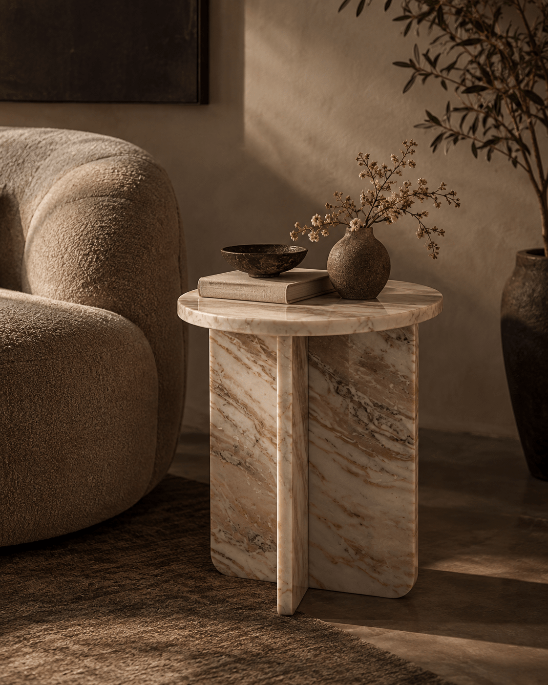 Riley Marble Side Table - Belaré Home