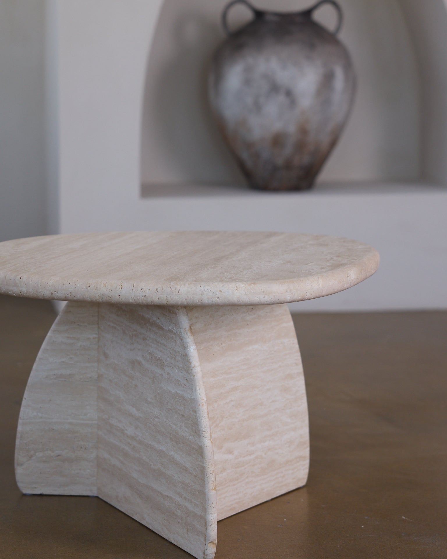 Toscana Travertine Side Table - Belaré Home