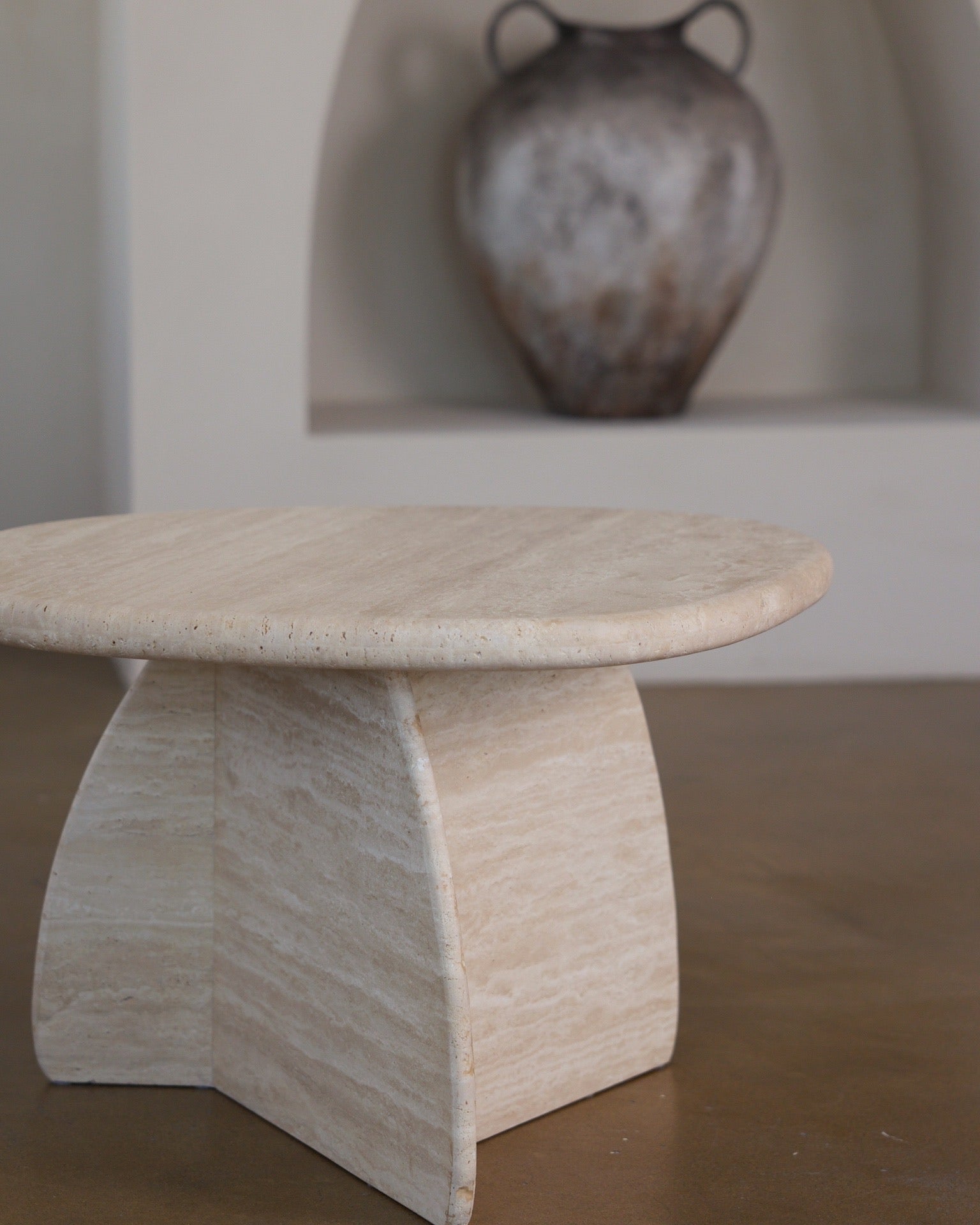 Toscana Travertine Side Table - Belaré Home