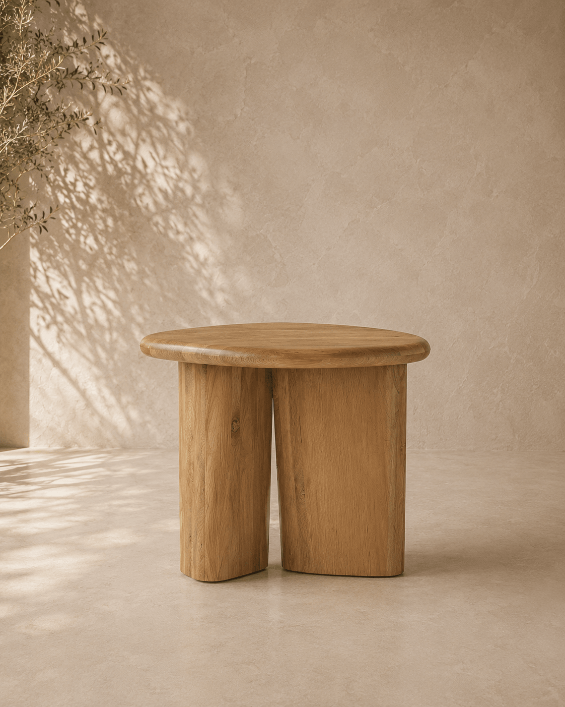 Solero Solid White Oak Side Table - Belaré Home