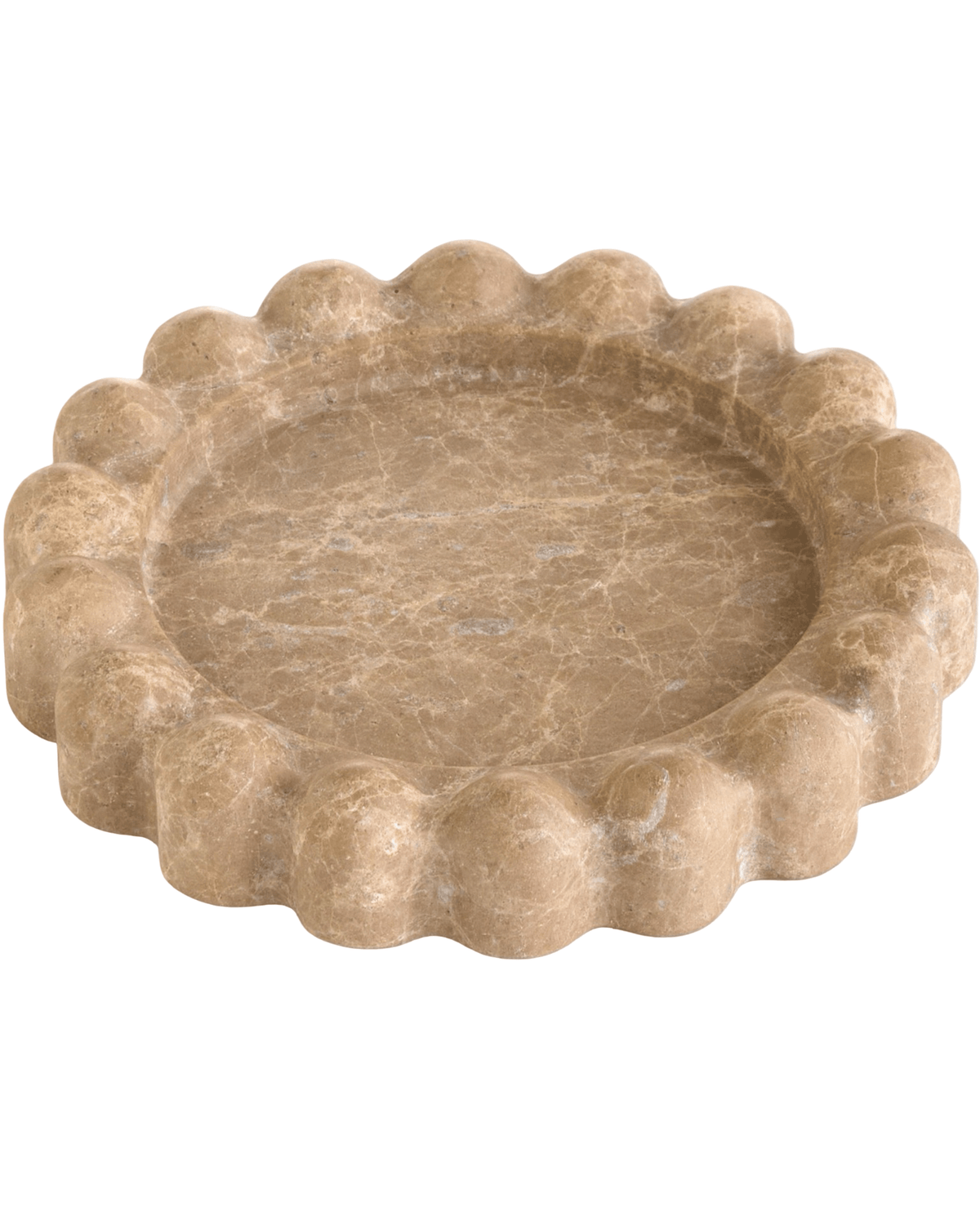 Scalloped Travertine Tray - Natural Stone Catch-All 8x4 – Belaré Home