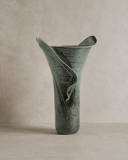 Antique Green Cera Vase 23.5" - Belaré Home