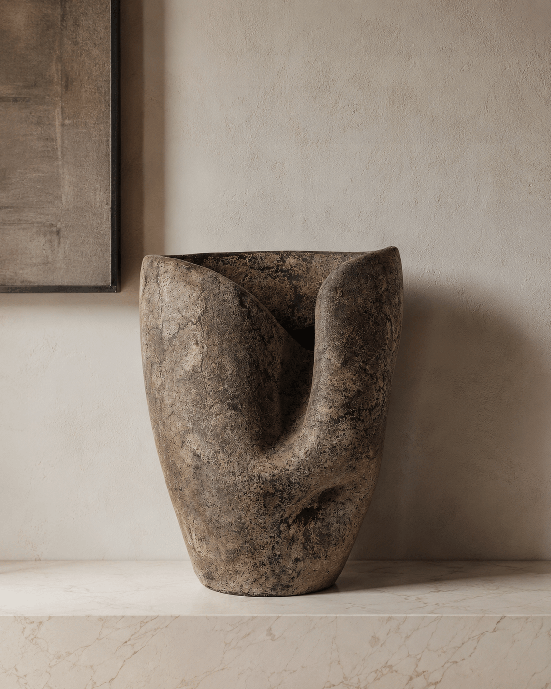 Canela Vase - Brown Terracota Decorative Vessel 14in - Belaré Home