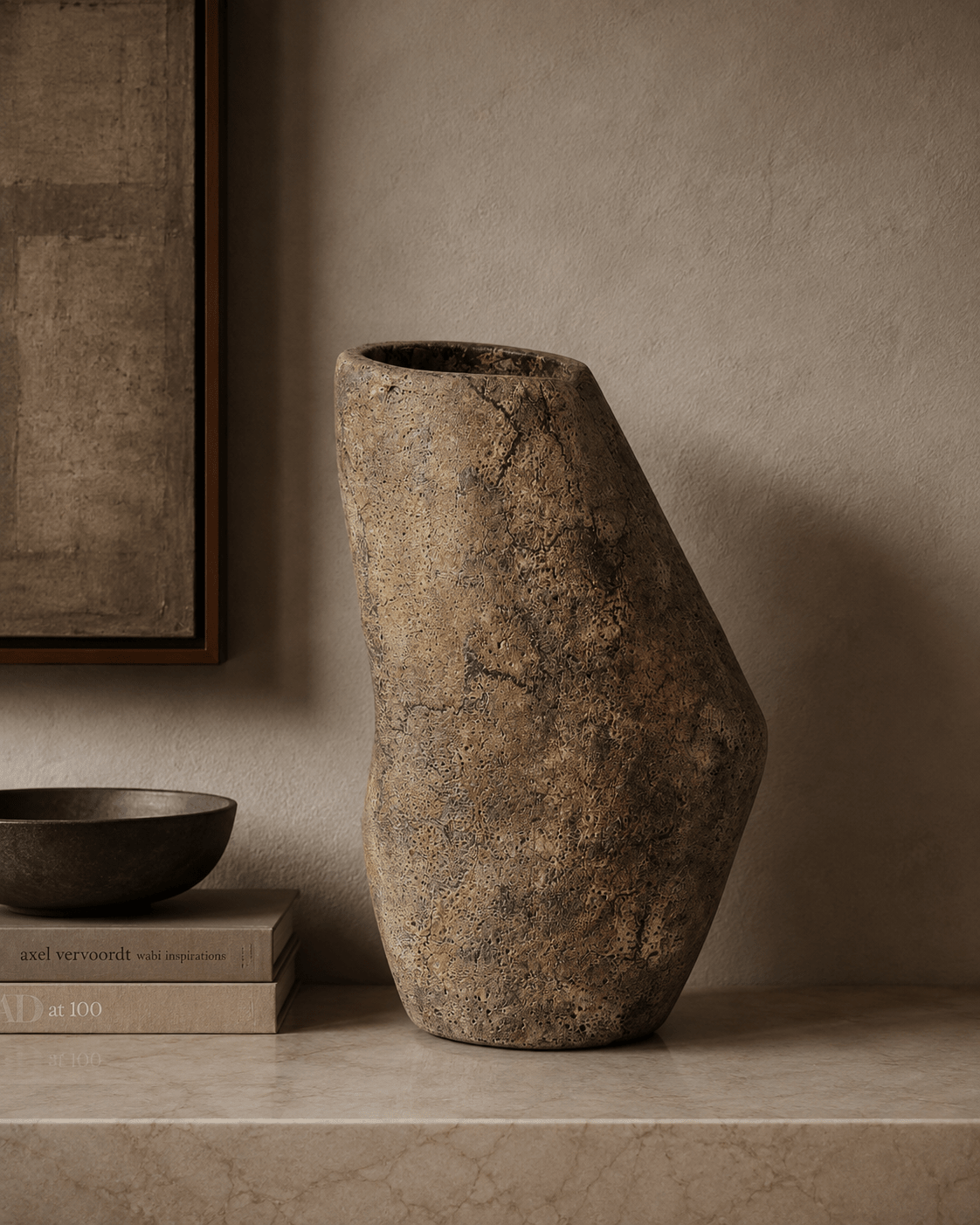 Canela Vase - Brown Terracota Decorative Vessel 14in - Belaré Home