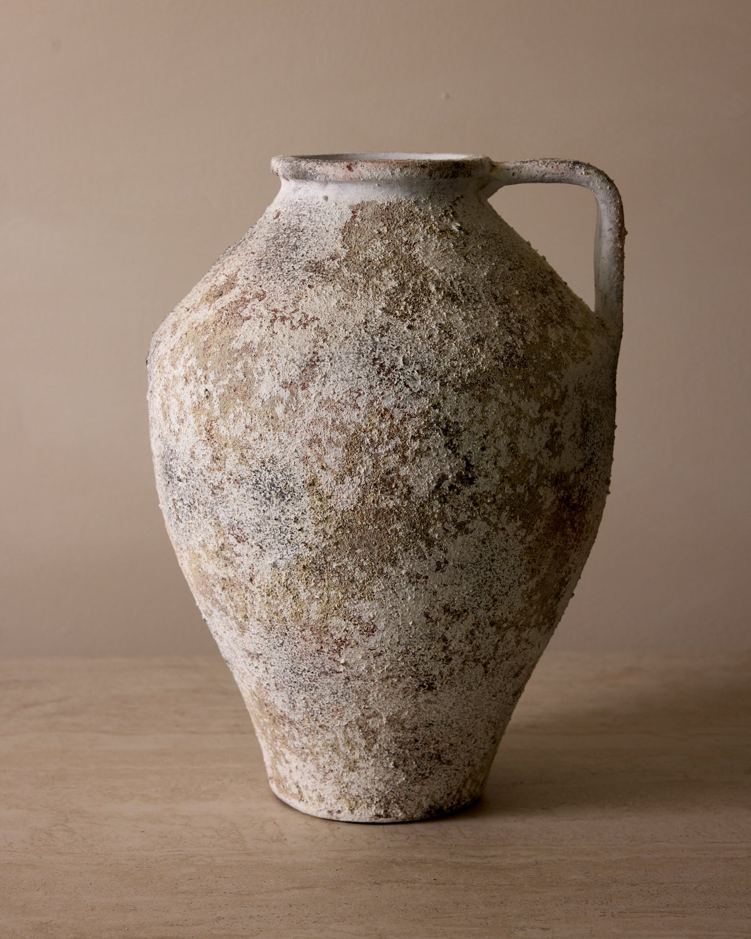 Siena Handmade Concrete Vase - Cream Minimalist 10" x 14" - Belaré Home