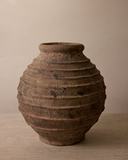 Sol Vase - Dark Brown Ceramic Decorative Vessel 14.5" x 16" - Belaré Home