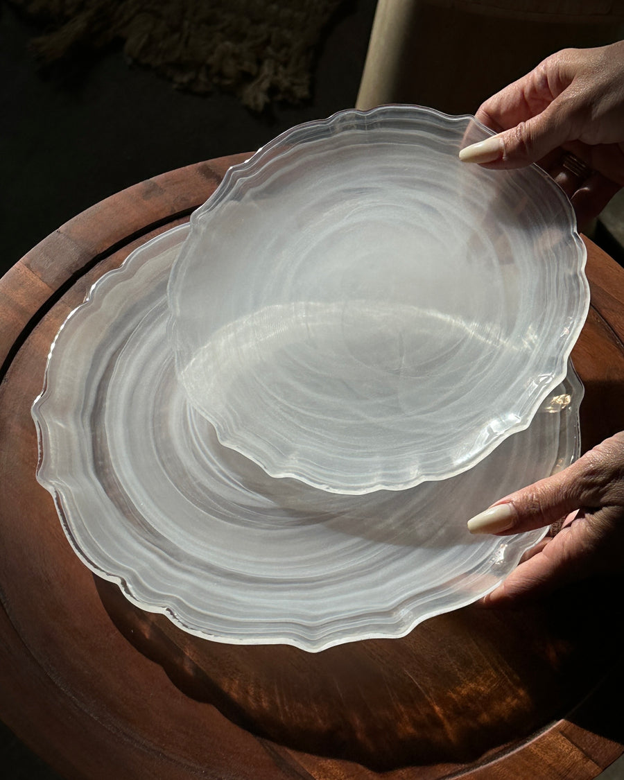 Organic Alabaster Plates - Set of 4 - Belaré Home