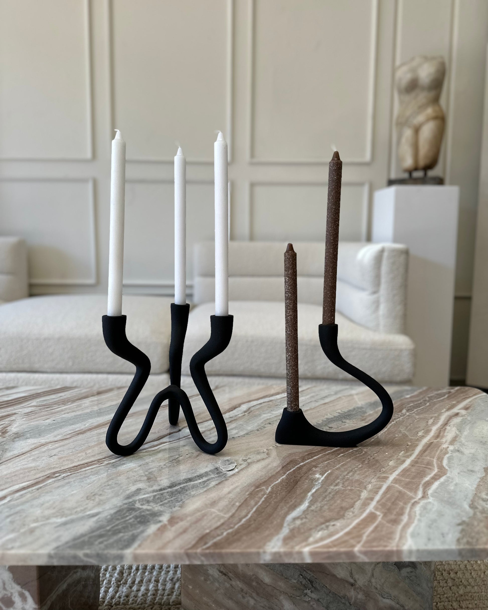 Ebony Muted Candelabra - Belaré Home