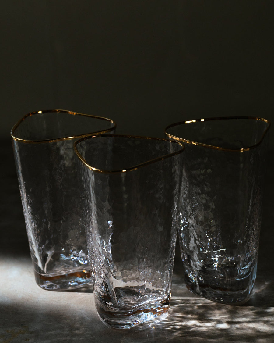 Roma Hammered Water Glasses (Set of 4) - Belaré Home
